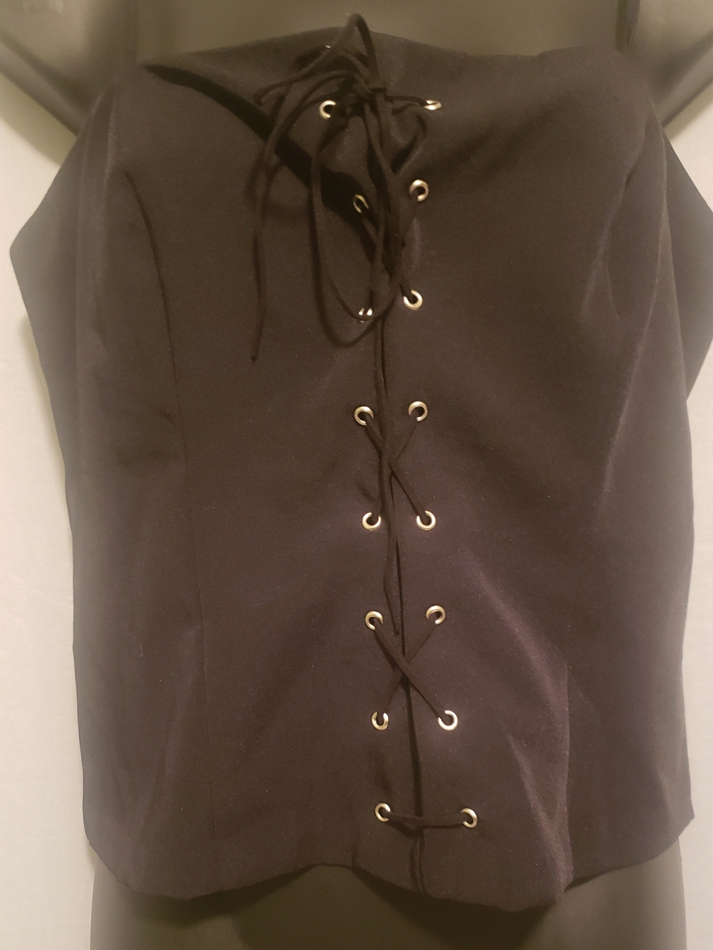 Black Adj Front Tie Corset Renaissance Costume Theater
